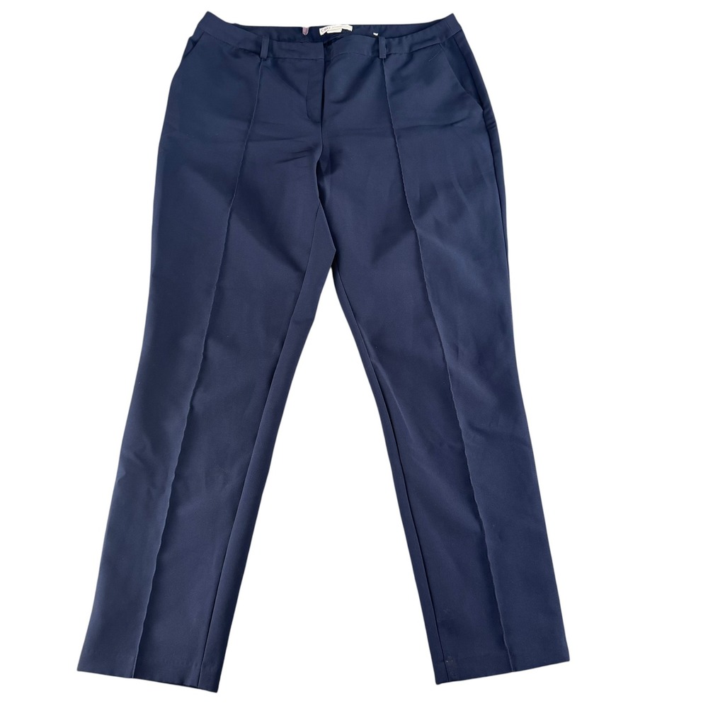 Cato Contemporary Navy Blue Straight Leg Dress Pants Women 12 Professional